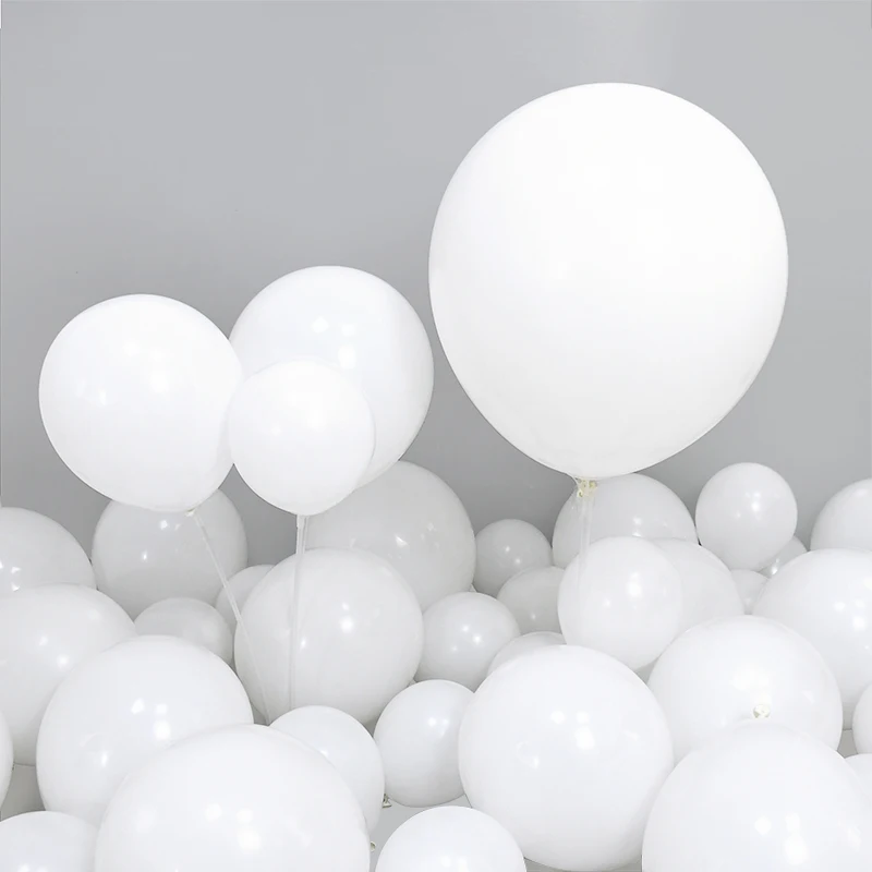 5/10/12/18/24/36inch Matte Pure White Balloon Big Latex Balloon Decoration for Birthday Wedding Party Decor Baby Shower Supplies