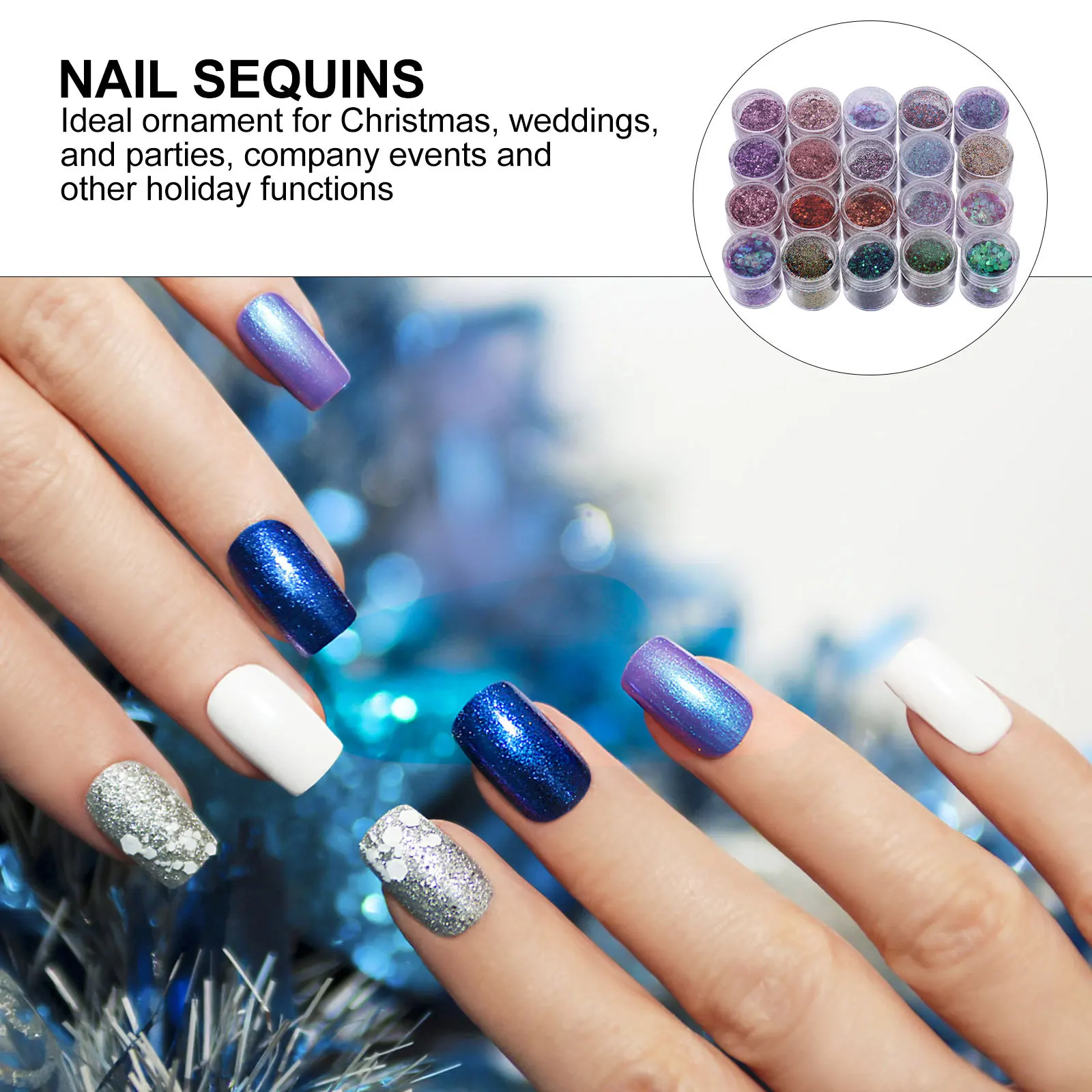 

20 шт., набор сверкающих пудр и блесток, крошечный размер, мерцающий декор для поделок, чехол для телефона, пригласительные открытки, праздничная вечеринка, дизайн ногтей