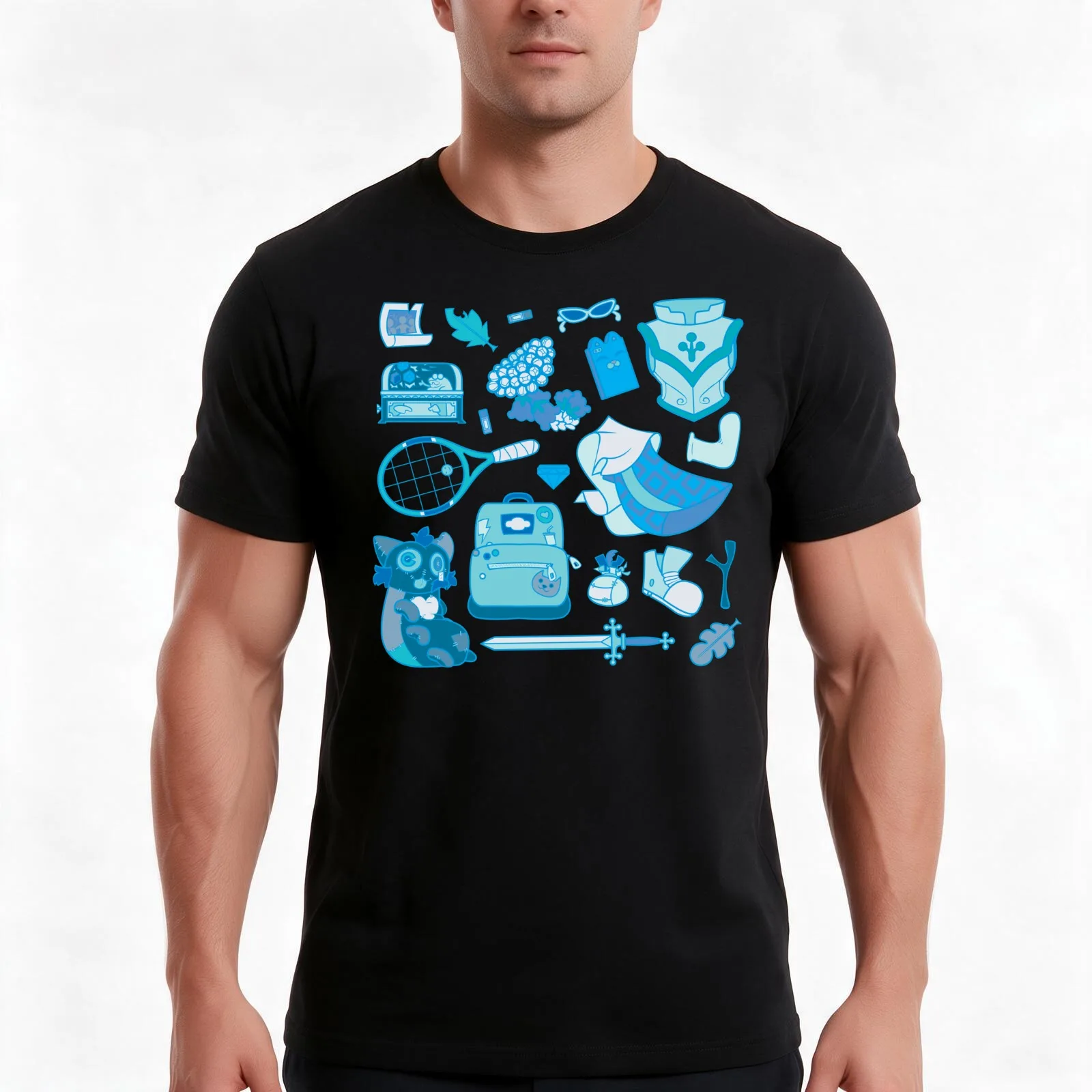 Anne Boonchuy - Calamity (blue) T-Shirt, Summer Casual Cotton Tee, Oversized Streetwear Tops, Vintage Graphic Print, 100% Cotton