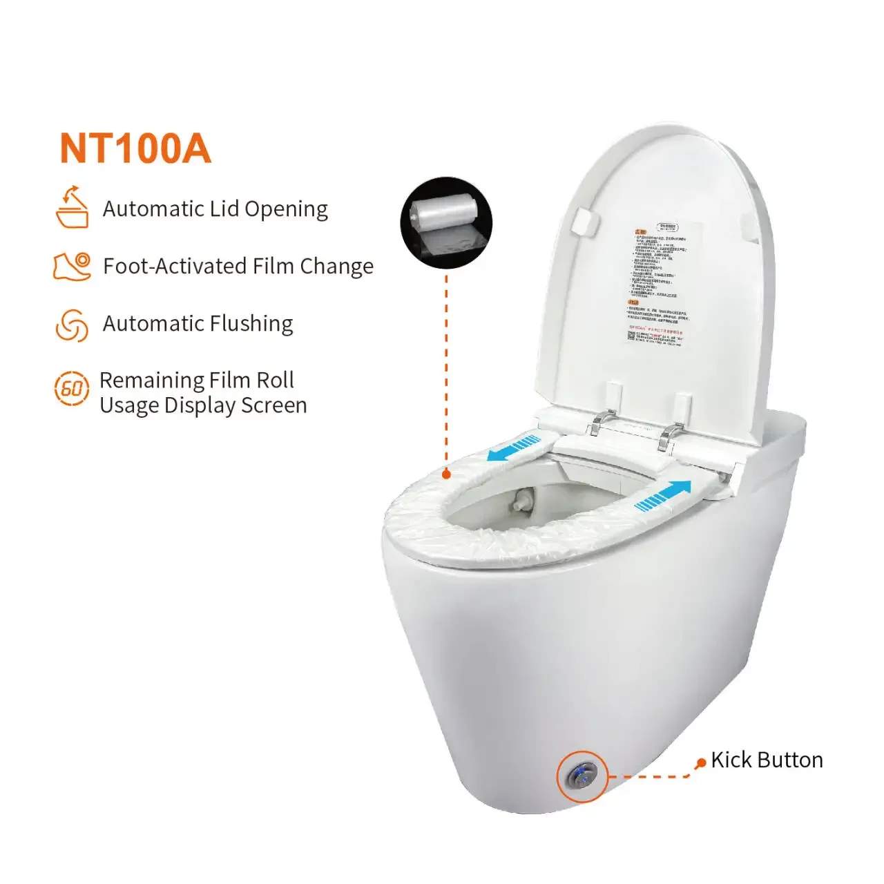 Navisani NT100A Commercial Smart Toilet Seat Cover, Automatic Opening, Unloading & Replacement System