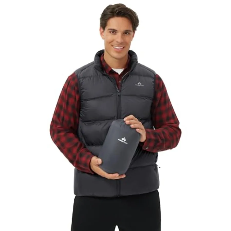 

Pioneer Camp Men's Lightweight Down Vest Fill Power 700 Packable Puffer Vest Sleeveless Warm Puffy Outerwear
