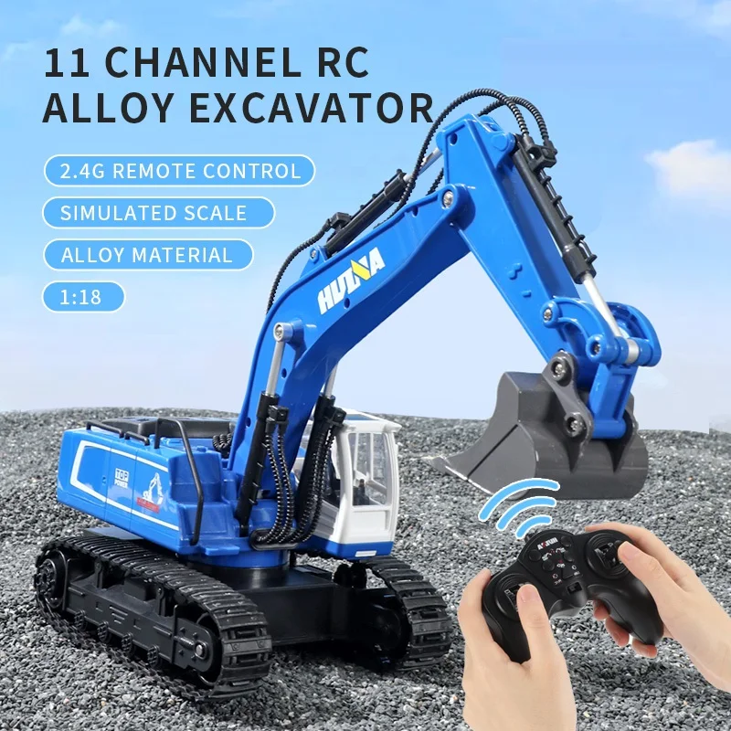 2.4G Remote Control Excavator RC Model Car Toys  350° Rotation RC Engineering Vehicle  Rubber Track Suitable For All Terrains