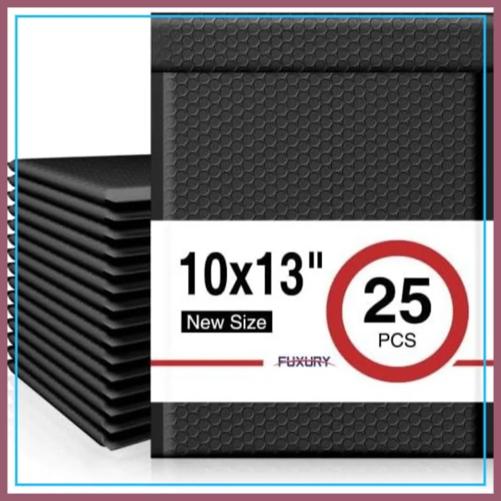 

Bubble Mailers 10x13 Inch Black 25 Pack Padded Envelopes Thick Mailing Envelopes for Books Makeup