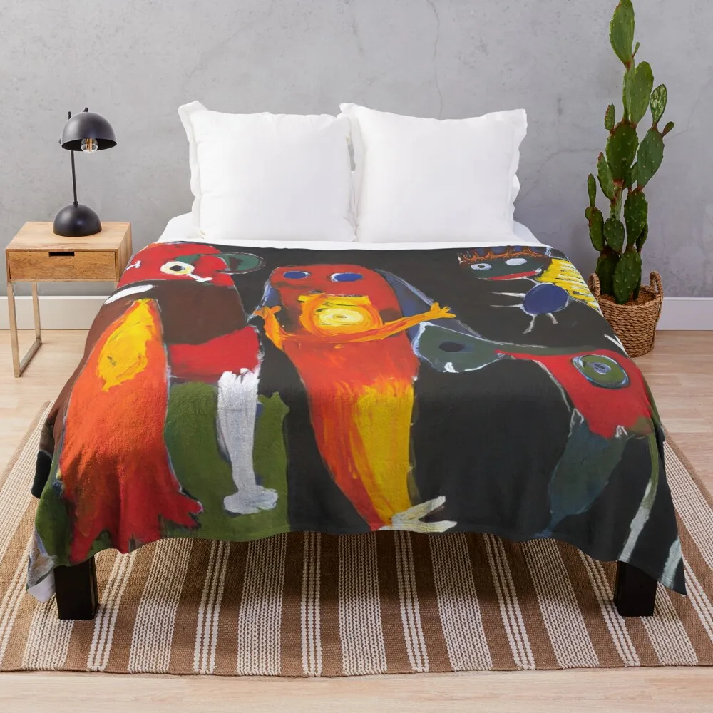 Karel Appel-hip-hip-hoorah-1949 Throw Blanket Bed linens Baby Large Blankets