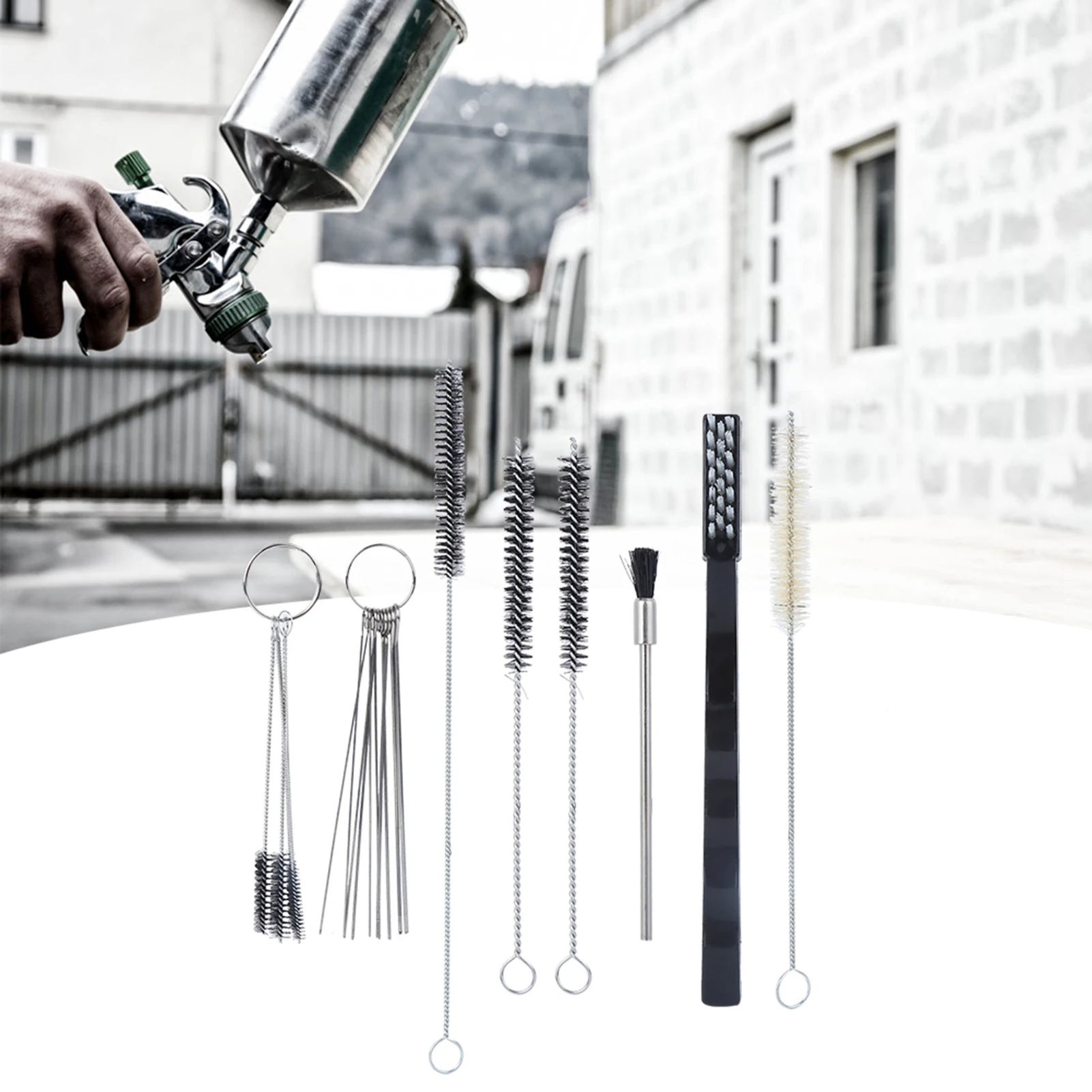 21PCs Set Cleaning Kit Hardware Accessory Hand Tool Airbrush Parts Portable for Spray Tools