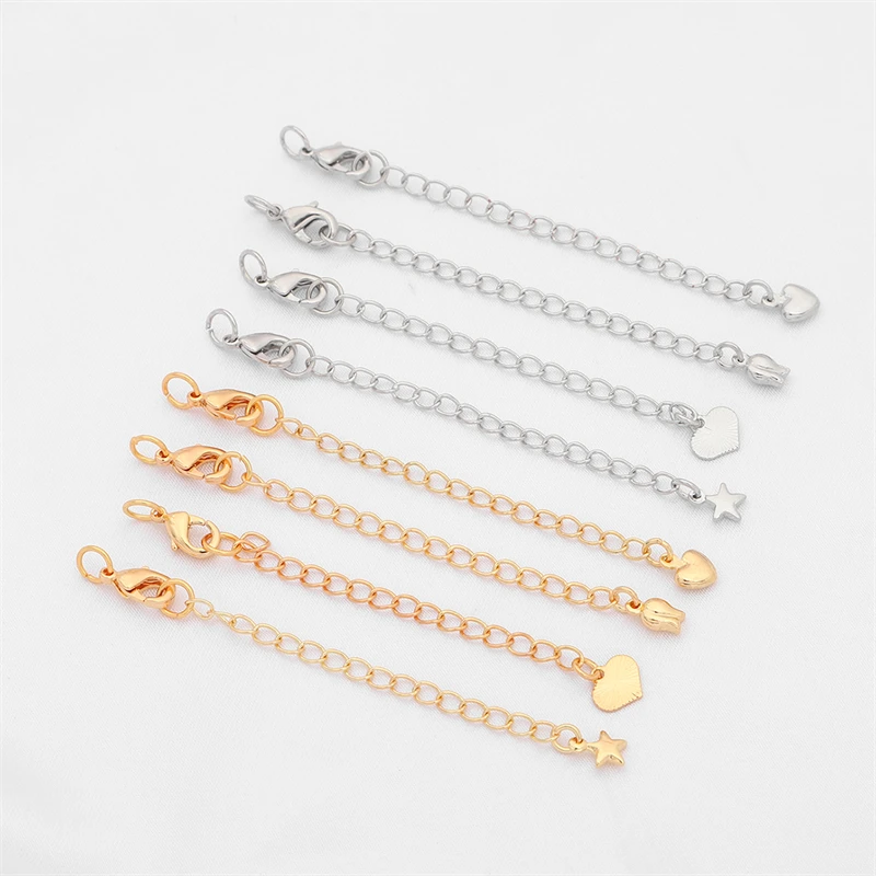 1/5 قطعة 75 مللي متر تمديد معدني تمديد الذيل سلاسل مع المشابك جراد البحر موصل سوار ذاتي الصنع القلائد صنع المجوهرات النتائج #5