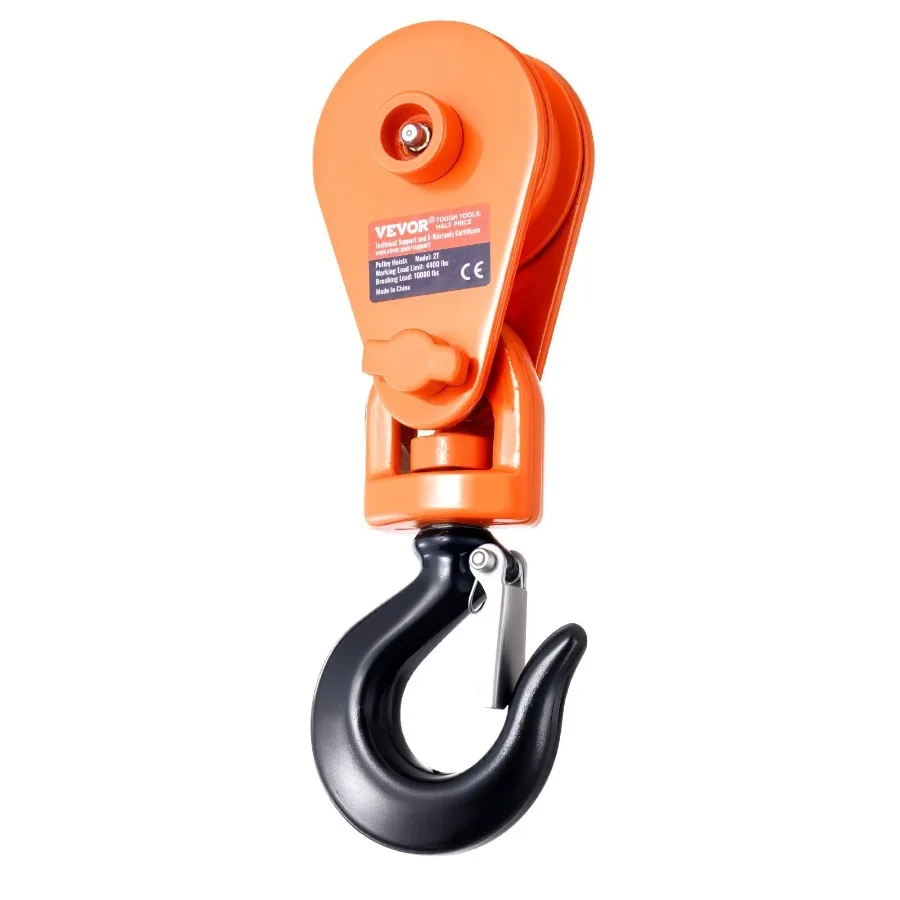 

Блок-ролик (снэч-блок) 2 тонны с поворотным крюком, 3 шкива, для троса 3/8 дюйма, усиленный, грузоподъемность 4400 фунтов, для буксировки и эвакуации на эвакуаторе