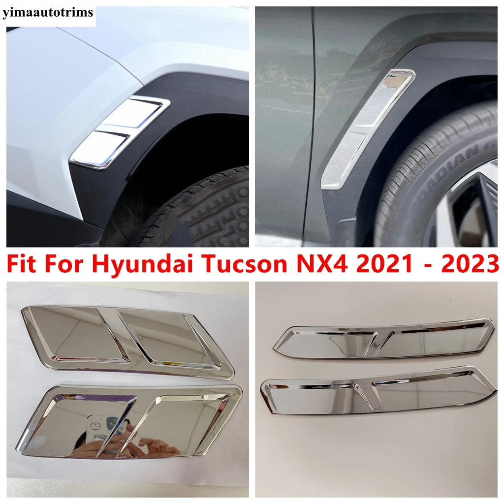 

Car Body Front Rear Wheel Side Fender Eyebrow Panel Cover Trim ABS Chrome Accessories Fit For Hyundai Tucson NX4 2021 2022 2023