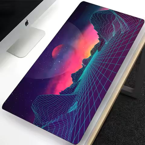 Neon Retrowave Synthwave Art Large Gaming Mouse Pad Computer Mousepad PC Gamer Laptop Mouse Mat XXL Office Keyboard Mat Desk Pad