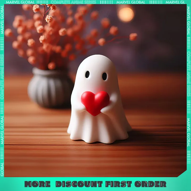 

Милый белый призрак, вечеринка на Хэллоуин, настольный дисплей, украшения для сада и дома, офиса, коллекция фигурок, подарок на день рождения для девочек и мальчиков