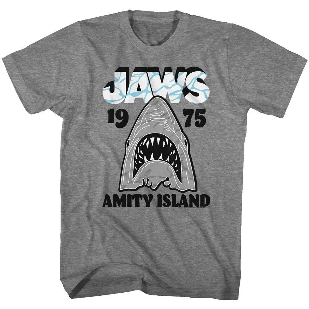 Jaws Amity Island 1975 Heather Gray T Shirt