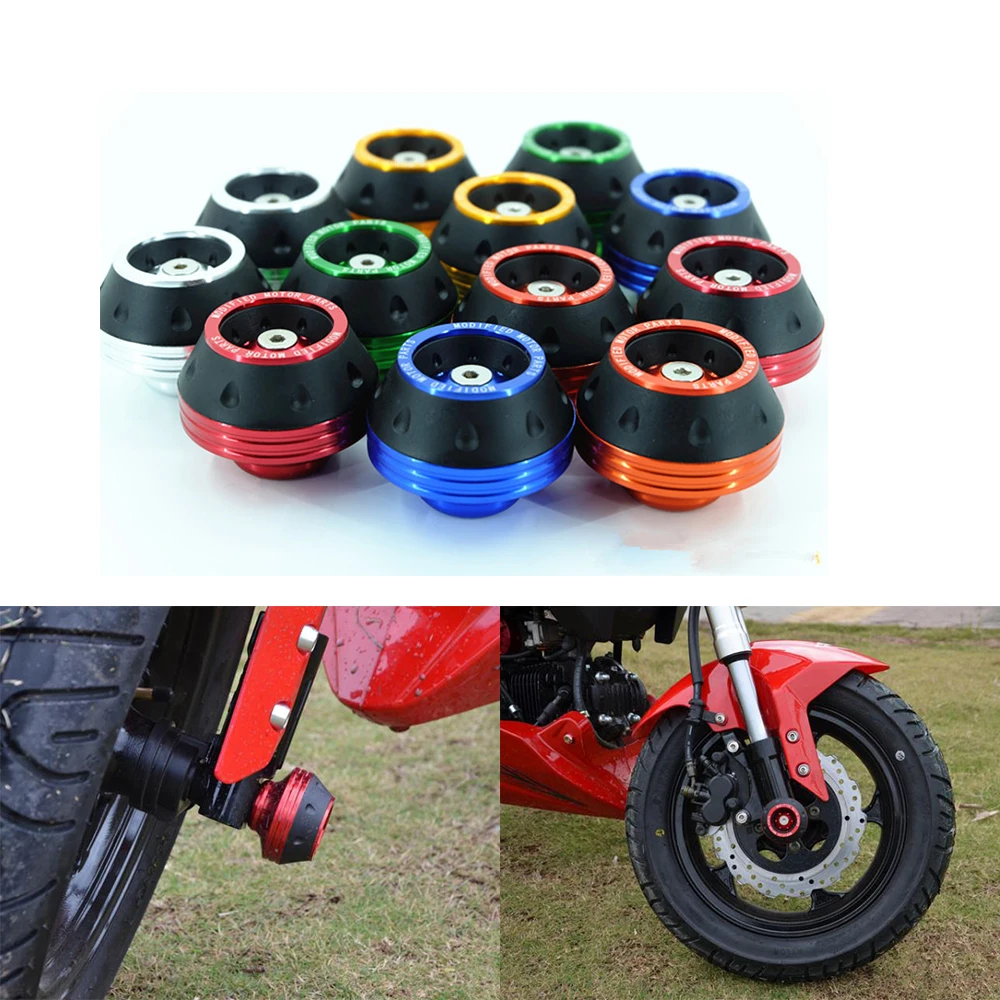 Universal Motorcycle Wheel Protection Crash Pad Cups Alloy Motorbike Crash Protectors Motocross Falling Front Fork Slider Cups