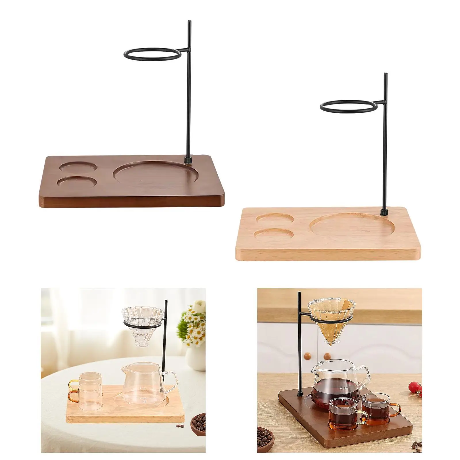Kaffee-Tropfständer, Übergießstation, multifunktionales Dekor, wiederverwendbar, mit Holzsockel für Café, Restaurant, Küche, Einweihungsgeschenk