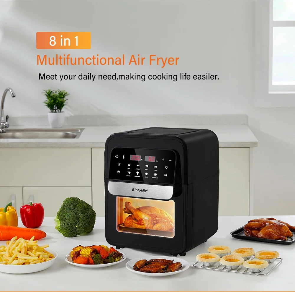 Multifunctional Biolomix New Design 7L Capacity Hot Countertop Tray Air Fryers Cooker Oven Smart With Digital Touch Control