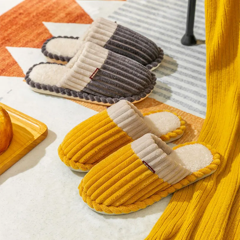 

Cotton slippers for women suitable for spring, autumn winter living ndoor anti slip home warm for couples in winter