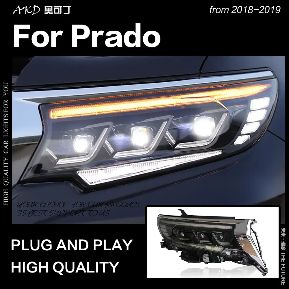 

Toyota Prado Headlights 2018-2022 Prado LC150 LED Headlight Projector Lens DRL