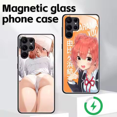 anime Oregairu Phone Case For Samsung S25 S24 S23 S22 S21 S20 Plus Ultra Note20 Glass Magnetic Case