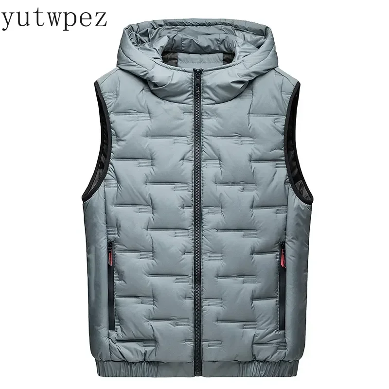 Men's Fall Winter Casual  Trendy Sleeveless Stand Collar Multicolor Warm Hooded Vest Best Sellers Windproof Parkas Casual Cotton