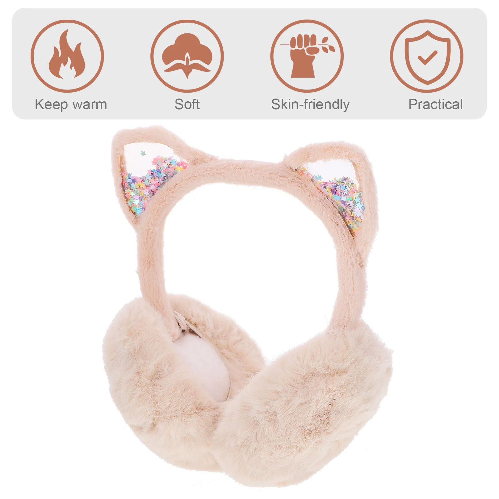 

Children'S Warm Earmuffs Cute Cat Adjustable Protector For Outdoor Travel Winter Warmer Outdoor Earmuff Ear Muff