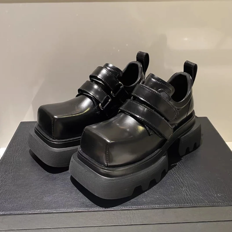 

Women Platform Chunky Shoes Trend New Sandals Party Loafers 2025 Designer Marie Janes Square Toe High Heels Shoes Woman Zapatos