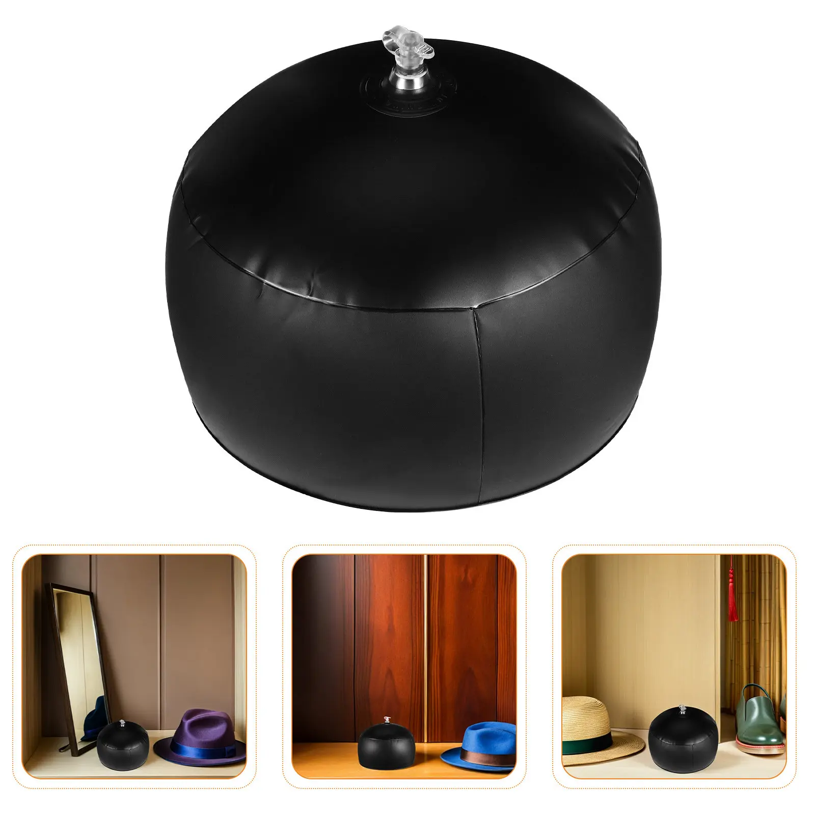 

Набор из 3 надувных держателей для бейсболок: портативная подставка-купол для формирования и поддержания формы шляп, регулируемый настольный органайзер для демонстрации кепок