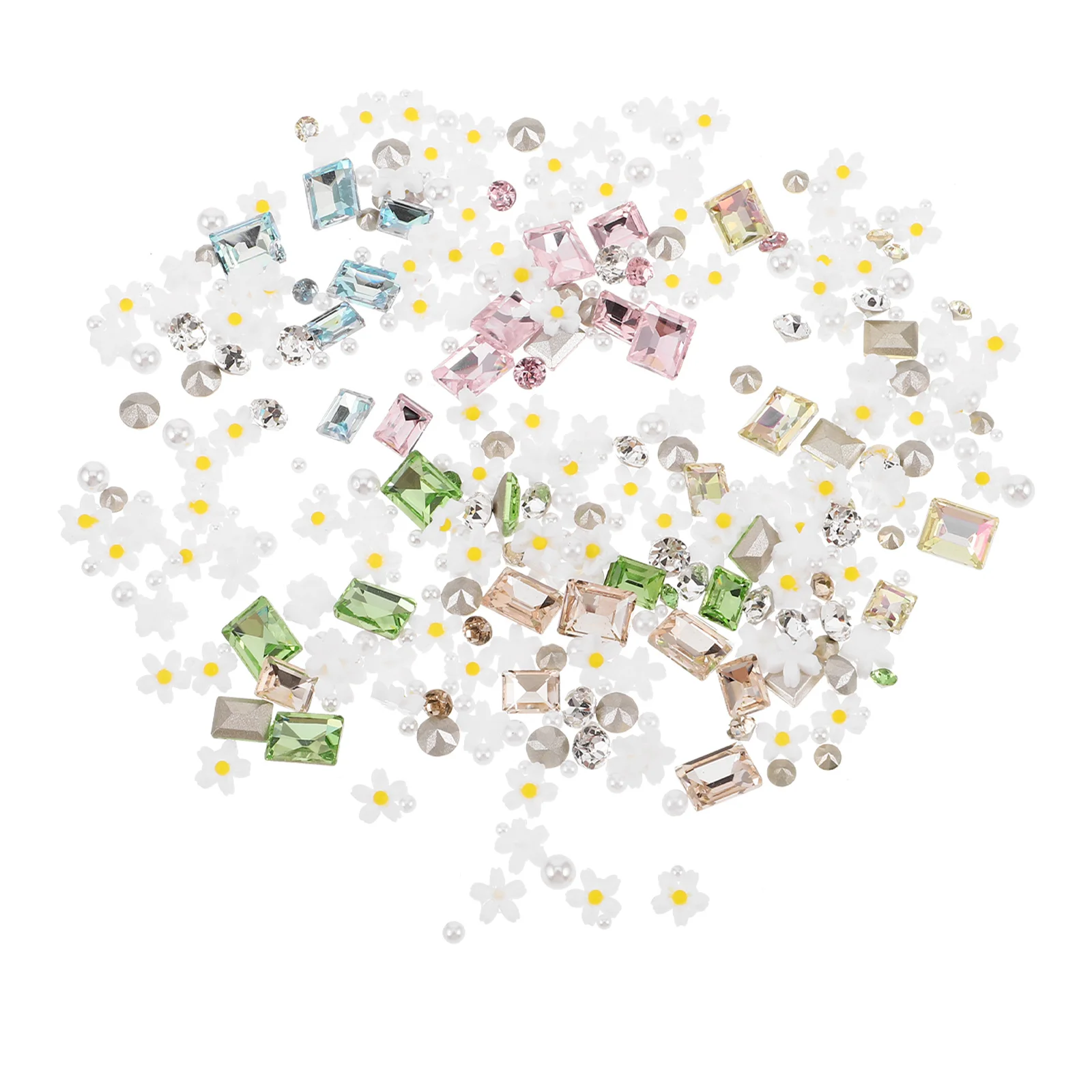 

5Pack DIY Nail Charms Set Daisy Pearls Rhinestones Colorful Nail Art Accessories Decorations Charms for Fingernails