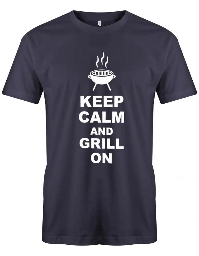 Keep Calm And Grill On Fleisch Grillen Herren T Shirt