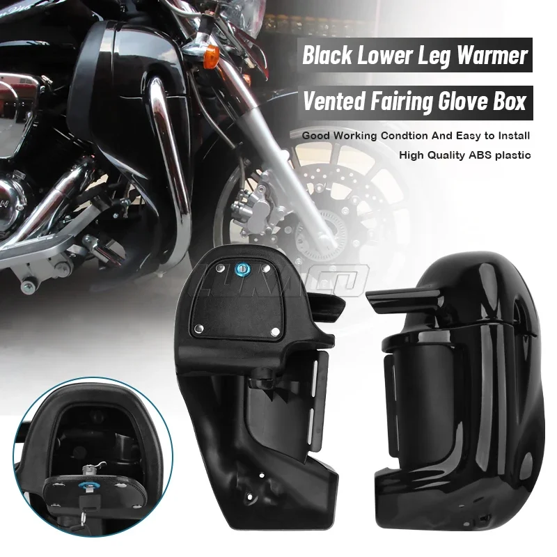 New Motorcycle Lower Vented Leg Fairing Glove Box With Lock For Harley Touring Road King Electra Street Glide FLHR FLHT 83-2013