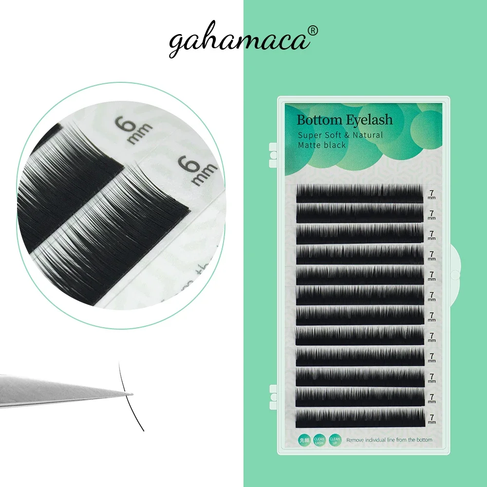 GAHAMACA Bottom Lashes Under Eyelash Extensions 5mm 6mm 7mm Short Eyebrow Lower Lashes Makeup Maquillaje Cilios