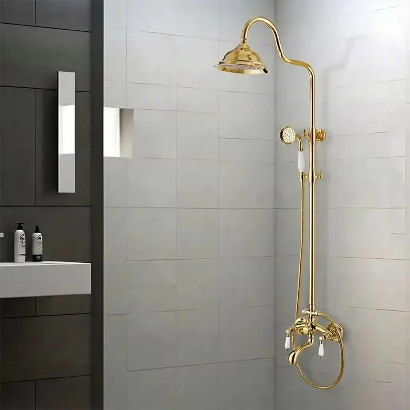 Rainfall Shower Kit Bathroom Gold Accessories Supplier Rainshower Shower Filters Bathroom Shower Set