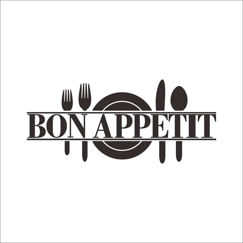 Classic BON APPETIT Kitchen Wall Sticker For Kitchen Stove Refrigerator Decoration Art Decals Removable Stickers