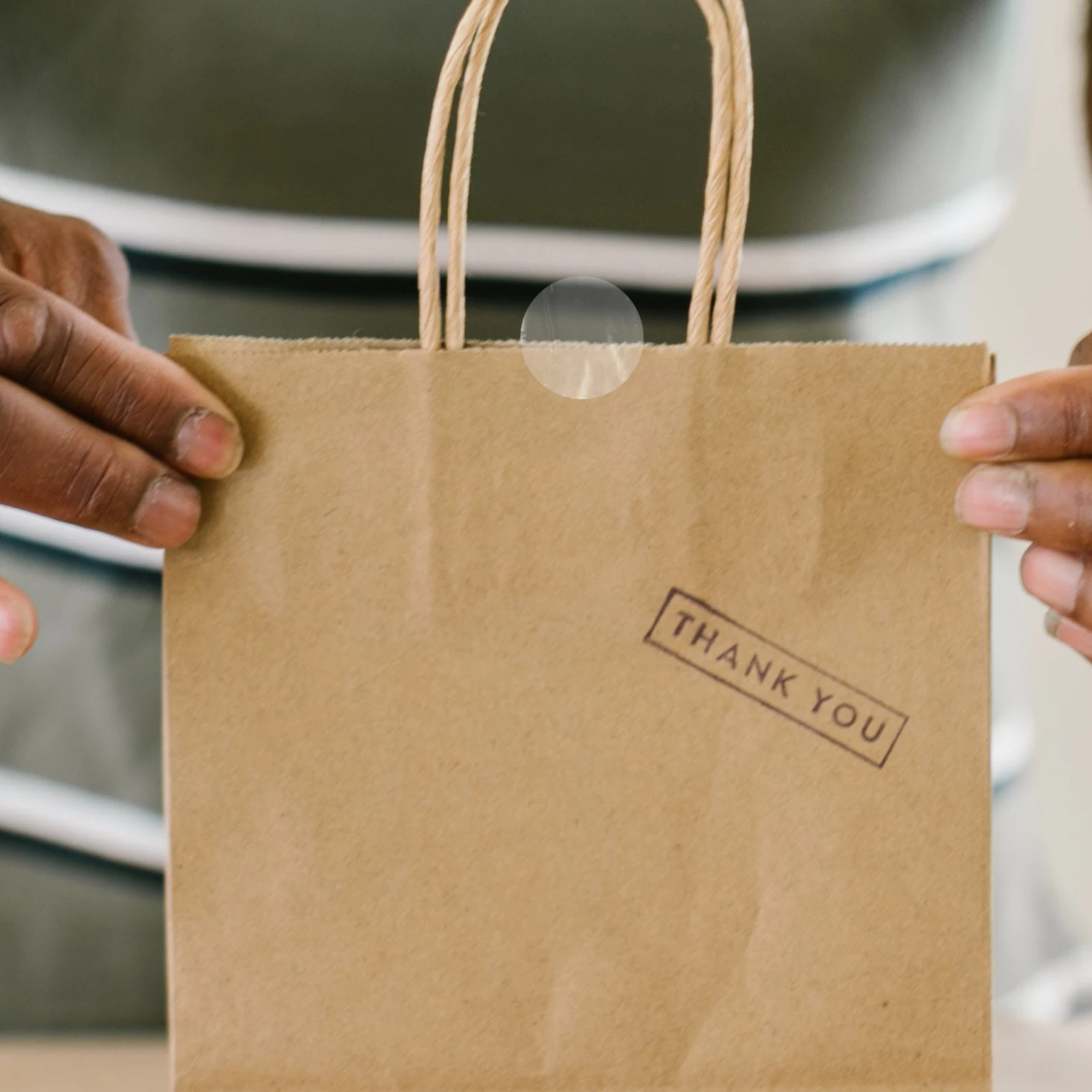 Stiker Label Segel Bulat Transparan Paket Ritel Bening Menyegel Lingkaran