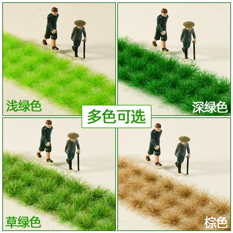 Simulation 8MM Static Grass Tuft Model Self Adhesive Plastic Materials For  Sand Table Railway Terrain Scene Layout Diorama Kits