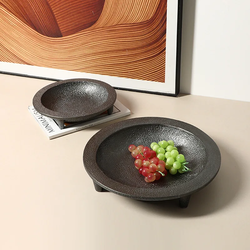 

New Chinese style wabi sabi creative Jubao cement fruit plate ornament exhibition hall clubhouse entrance coffee table