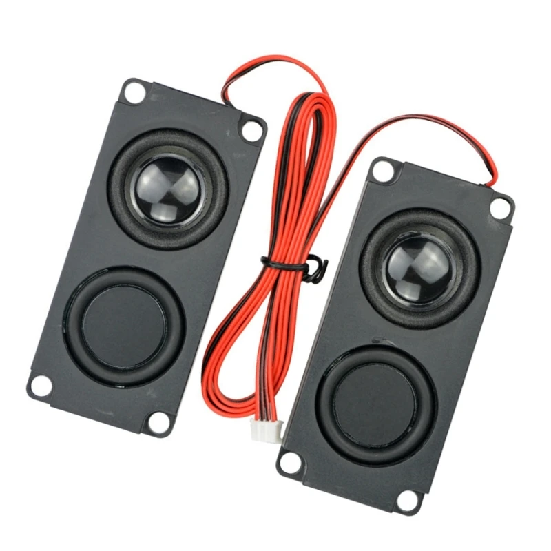 2Pcs Speaker Stereo Woofer Portable Speakers 10045 LED Speaker 8Ohm 5W Square Speaker 580MM Cable Length P9JD