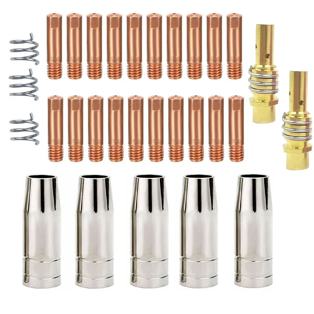 Premium 30PCS For MIG Welding Torch Accessories Including Contact Tips and Nozzles to Enhance Your Welding Experience