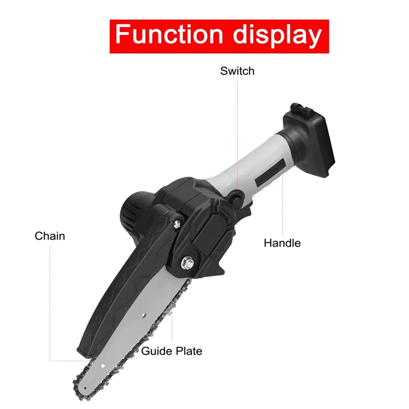 6Inch Electric Pruning Saws  Wood Splitting Chainsaw Brush Motor One-Handed Woodworking Tool  For WORX 21V Battery-[Qahk]