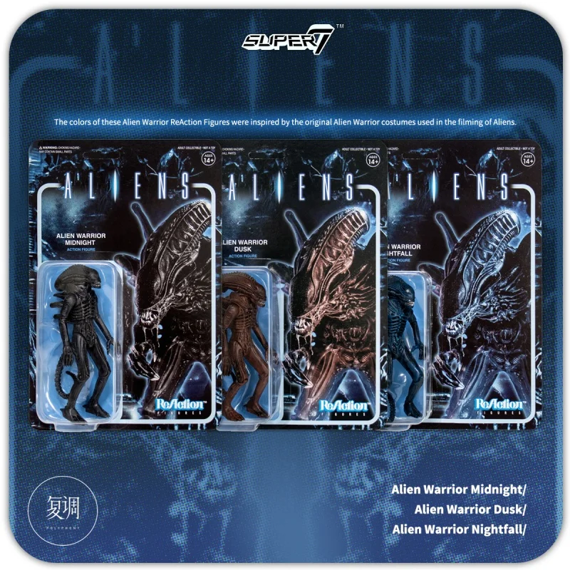 

In Stock 1/18 Scale Super7 Polyphony Aliens Warrior Action Figures Blister Card Pack Vintage Style Moc Collectible Figurine Toy