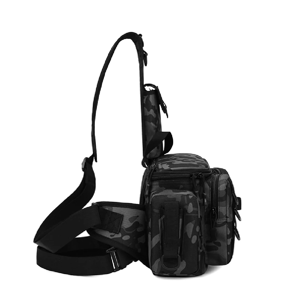 Crossbody-Angelzubehör-Aufbewahrungstasche, Hüft-Rucksack mit verstellbaren, breiten Schultergurten, große Kapazität, leicht – Detail 5