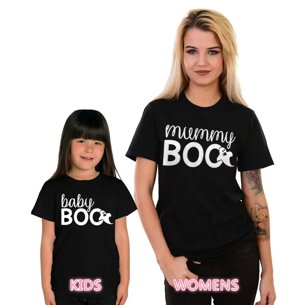 Halloween T-Shirts Family Matching Outfits Mother Daughter Son Trick or Treat Boo Bee Mummy