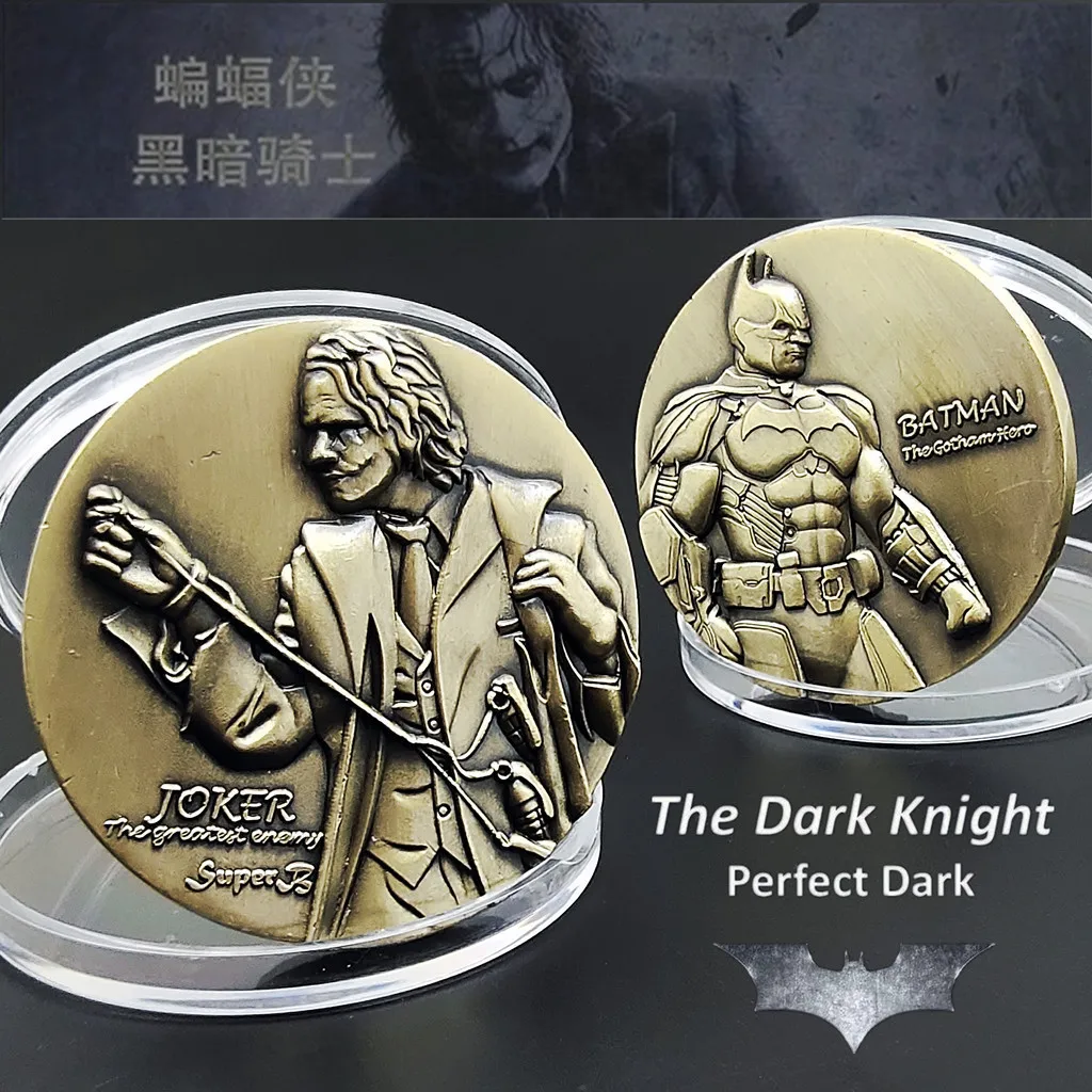 

Золотая монета США Бэтмен Джокер Темный рыцарь Жемчуг дракона Сон Гоку Памятная монета рельефная монета Подарки для коллекции друзей