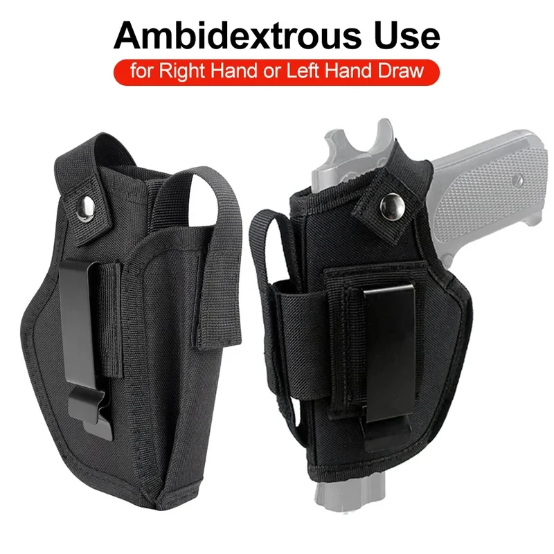 Outdoor Tactical Gun Holster with Bullet Clip Hunting Belt Concealed Carry IWB OWB Airsoft Pistol Bag for All Size Handgun