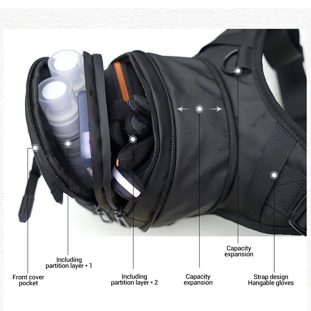 DUHAN Motorcycle Drop Leg Bag Hip Fanny Pack Multi-Function Motorcycle Bag Outdoor Moto Casual Waist Bag Motocross Equipment