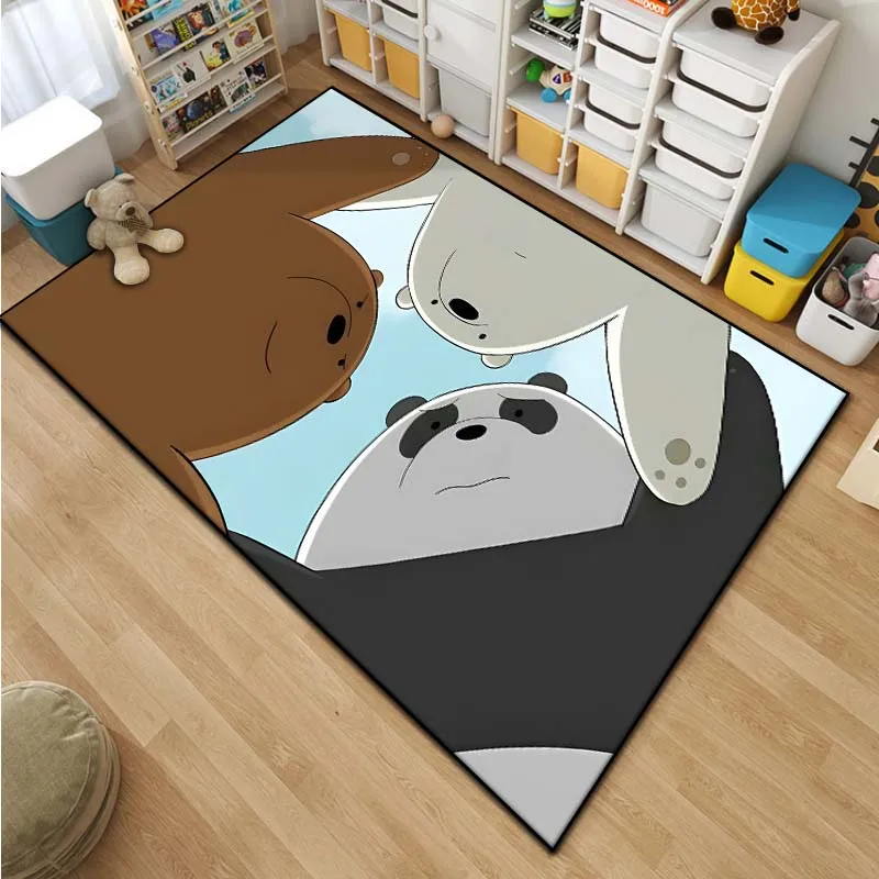 We Bare B-Bears Pattern Living Room Bedroom Carpet Bedside Bathroom Floor Mat 15 Sizes Custon Pattern Area Rug Kid's Room Decor