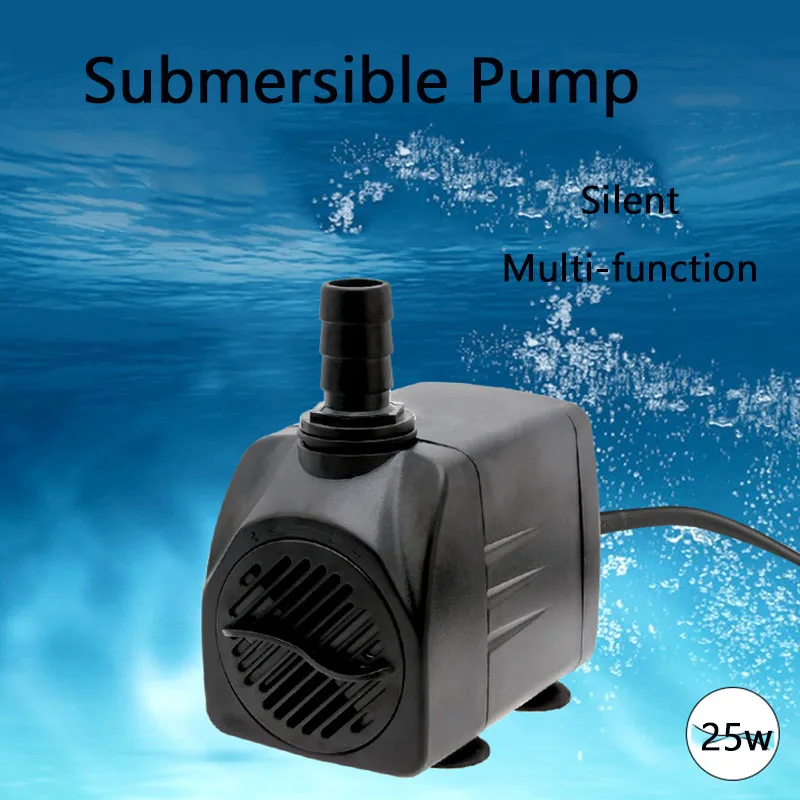 25W Fish tank submersible pump Ultra-Quiet multi-function Bottom Suction Water Pump 110/220V Pond Aquarium filter Cycle Pumping