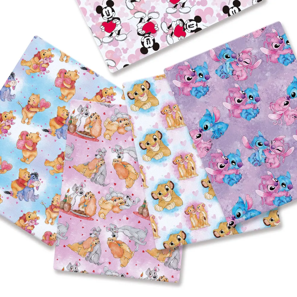 Valentine's Day disney Fabric140*50cm Handmade Sewing Patchwork Quilting Baby Dress Home Sheet Printed Fabric Fabric Sewing Kids