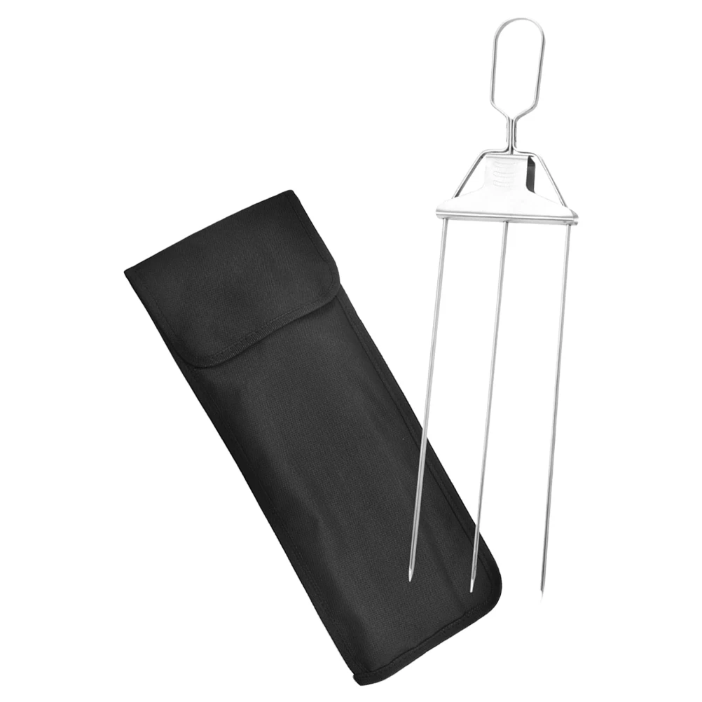 

1Set Stainless Steel Barbecue Fork Long Handle Portable Outdoor Bbq Tool Meat Roasting Fork Picnic Grilling Sticks Camping