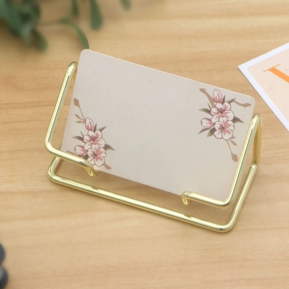 Simple Metal Business Card Holder Rustproof Minimalist Name Card Stand Space-saving Multifunctional Photo Stand Hotel Reception