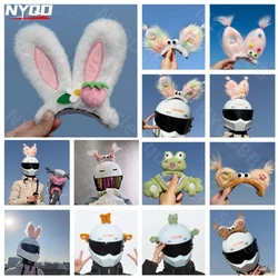 Motorcycle Helmet Plush Headgear Cute Rabbit Frog Clown Doll Accessories Can Be Freely Pasted and Matched