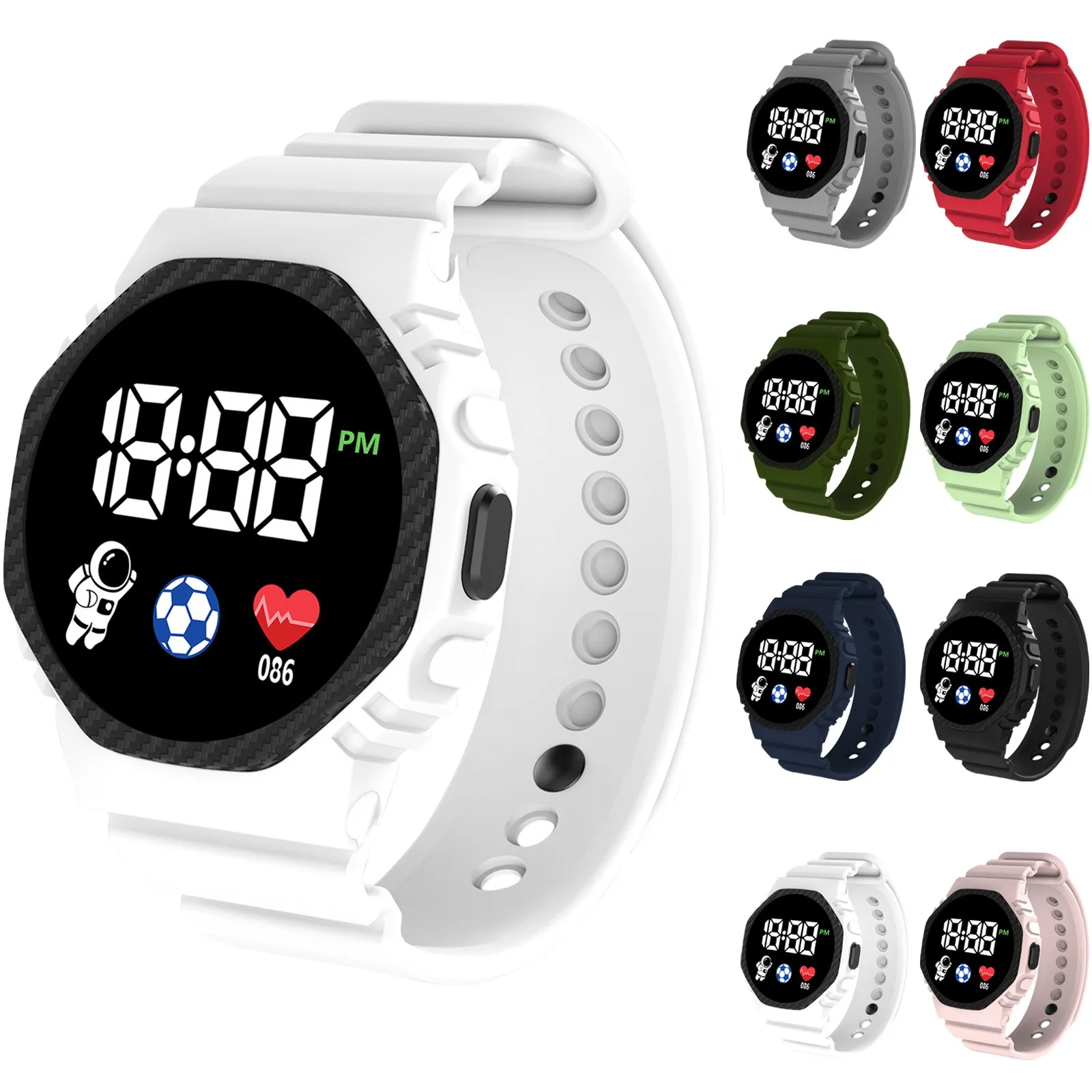 Men Women Watch Led Digital Sports Watch For Kids Boys Girls Big Dial Silicone Men\'s Electronic Wristwatch Electronic Watch